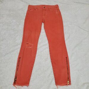 MOTHER Skinny Pants in Orange